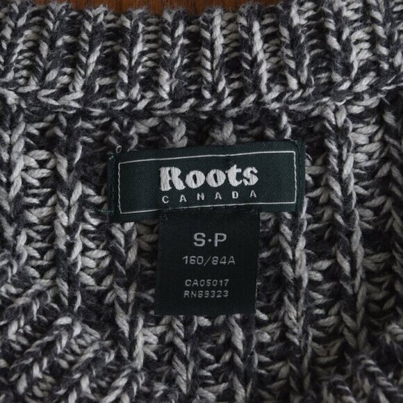 Roots Cabin Knit Oversized Sweater Gray Crewneck Size Small - Picture 6 of 10